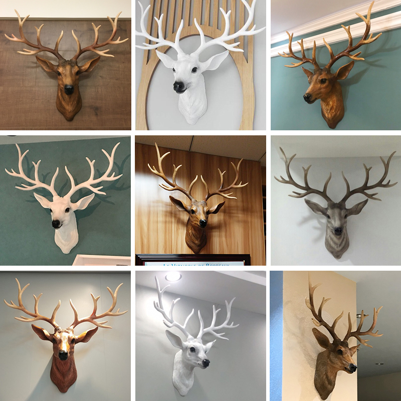 Tête De Cerf Factice En Tissu – Décoration Murale Artisanale – Faux Cerf Fait Main