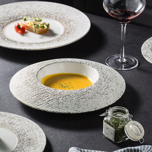 Plat Assiette À Soupe Restaurant Ustensiles De Cuisine Ensemble Buffet Plats En Porcelaine Assiettes À Dîner Avec Design Graphiti - Product Image 3