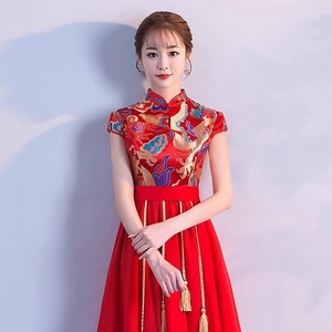 <span class=keywords><strong>Abito</strong></span> rosso <span class=keywords><strong>da</strong></span> donna per brindisi, <span class=keywords><strong>corto</strong></span>, stile cinese, per <span class=keywords><strong>cerimonia</strong></span> di fidanzamento, performance, taglia petite - Product Image 2