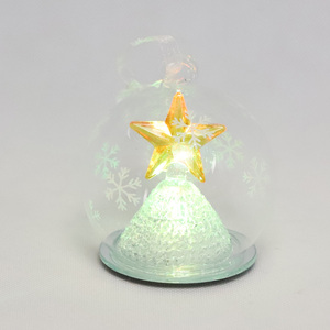 Thay đổi màu sắc <span class=keywords><strong>LED</strong></span> bóng thủy tinh <span class=keywords><strong>Led</strong></span> trang trí trang trí thắp sáng thủy tinh giáng sinh thiên thần giữ ngôi sao Quả cầu tuyết trang trí - Product Image 5