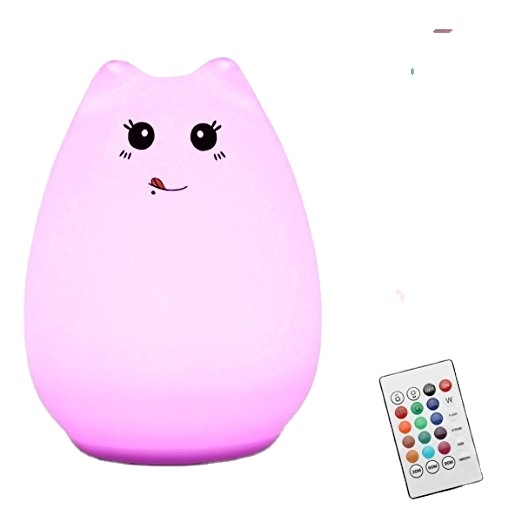 Rechargeable Color Changing Kitty LED Silicone Night Light