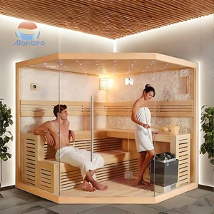 Sauna infrarouge lointain électrique moderne de luxe, vapeur sèche, bois massif, panneau de commande informatique, vente en gros d'usine, salle de sauna - Product Image 3