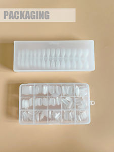 Gel consejos uñas 500 unids/caja francés acrílico redondo de Oval aguja <span class=keywords><strong>Glamour</strong></span> pegamento X Gel Kit de recarga de la cubierta completa de uñas - Product Image 6