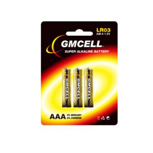 แบตเตอรี่อัลคาไลน์แห้ง GMCELL 1.5V AAA LR03 ได้รับการรับรองมาตรฐาน CE สำหรับเครื่องมือไฟฟ้า รีโมทคอนโทรล และเครื่องใช้ไฟฟ้าภายในบ้าน - Product Image 5
