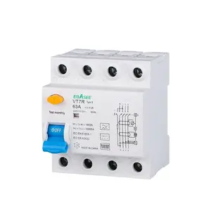 40A 32A 25A ประเภท B 100mA 30mA 100A 80A 2P 4P rccb ประเภท B 10kA RCD rccb สำหรับชาร์จ EV