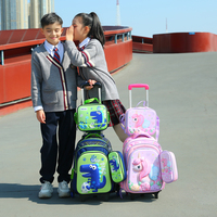 Sac à dos scolaire KIDPLACE tendance à motif dessin animé pour étudiant, ensemble 5 pièces de 16 pouces avec sac à déjeuner, trousse et bouteille d'eau à fermeture éclair