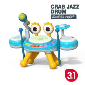 Dowellin, juguetes musicales educativos para edades tempranas para bebés, juego de instrumentos musicales multifuncionales, juguetes electrónicos de tambor de <span class=keywords><strong>Jazz</strong></span> con micrófono - Product Image 2
