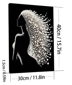 Peinture Diamant 3D DIY avec Perles et Cadre en Bois 30x40cm, Grandes Perles, Décoration Créative Faite à la Main, Cadeau pour la Maison - Product Image 2