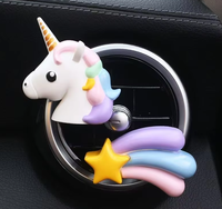 Diffuseur de parfum pour voiture en gypse, motif Cheval arc-en-ciel et Étoile filante, à clipser sur grille d'aération