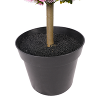 Arbre Topiaire Triple Boule de Roses Artificielles en PE de 126 cm, Facile à Assembler, Faux Arbre en Pot pour Décoration Intérieure et Extérieure de Pâques, Vente en Gros