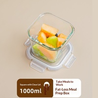 Bocaux de conservation alimentaire en verre, compatibles micro-ondes, avec couvercles hermétiques à clip, parfaits pour soupes et salades, carrés et ronds, sans BPA