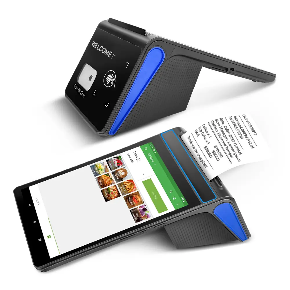 Fyj F1-88 8 Inch Mobiele Pos Qr Code Scanner Pos Systeem Touchscreen Android Kassa Machine