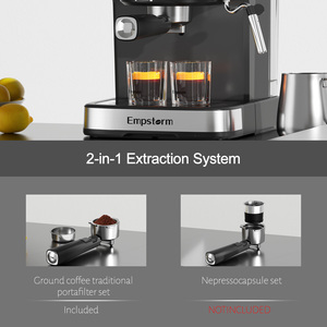 Máquina de <span class=keywords><strong>Espresso</strong></span> Eléctrica Semi-Automática Comercial 01E, Bajo Ruido, Doble Modo, Cápsulas, 20 Bares, Sistema de Preparación con Control de Temperatura - Product Image 5