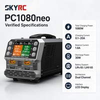 Chargeur-déchargeur double canal SKYRC PC1080neo 1080W, 20A par canal, 6-14S, bus CAN pour batterie de drone industriel et agricole