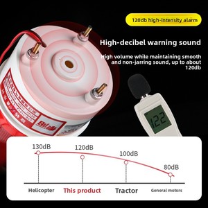 Alarma Inalámbrica con Control Remoto, <span class=keywords><strong>Luz</strong></span> y Sonido, Luces LED Intermitentes, Material de PC, Sonido de Alarma de 110dB, 220V, Luces de Advertencia para Guardias - Product Image 3