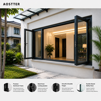 Ventanas Negras de Triple Acristalamiento NFRC para Viviendas, Ventanas de Aluminio con Rotura de Puente Térmico, Ventanas Abatibles de Aluminio y Puertas