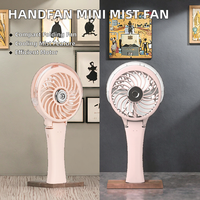 Portable Mini pliable HandFan électrique USB/batterie alimenté ventilateur de brouillard d'eau pour bureau maison voiture RV trois vent Table en plastique