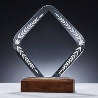Trophée en cristal - Plaque de récompense gravée au laser et polie pour les soirées annuelles, les cérémonies de reconnaissance des employés et les cadeaux d'entreprise