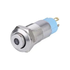 Interruptor de botón de enganche iluminado momentáneo, botones de parada impermeables de 8mm, 10mm, 12mm, 16mm, 19mm, 22mm, 25mm, 28mm y 30mm