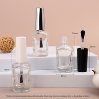 Flacon de vernis à ongles en verre cylindrique transparent réutilisable de 12 ml OEM/ODM avec bouchon à vis et impression UV