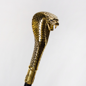 Canne de marche vintage sculptée en forme de tête de cobra, accessoire de costume de gentleman pour soirée, style vintage - Product Image 6