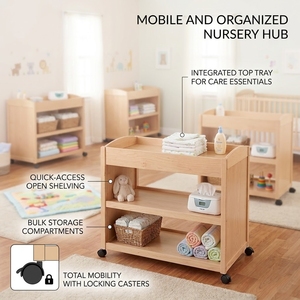 <span class=keywords><strong>Fasciatoio</strong></span> in Legno Montessori Personalizzabile con Altezza Regolabile per Asilo Nido, Scuola Materna, Cameretta Bambini, Arredamento per la Cura del Bambino - Product Image 2