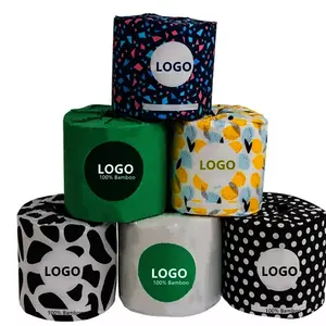 Macio amigável eco orgânica certificada OEM personalizado preço barato bambu papel higiênico papel higiênico