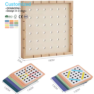 EDULAND OEM ODM Montessori Children's Wooden Fine Motor Skills Kid's Threading Board <strong>Game</strong> Educational Lacing Activity Toys - Product Image 2