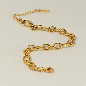 Gold Plated <b>Chain</b> Link Bracelet Classic Style Unisex Alloy Jewelry - Product Image 5