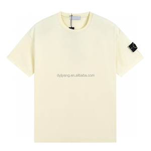 2025 Nueva base de moda clásica multicolor Casual transpirable 100% algodón piedra verano manga corta isla <span class=keywords><strong>camiseta</strong></span> para hombres - Product Image 5