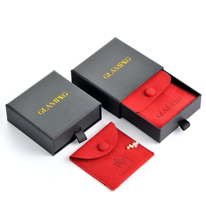 Wholesale Custom Logo Printed Black Drawer Jewelry Packaging <b>Box</b> Paper <b>Gift</b> <b>Box</b> for Necklace Ring <b>Earrings</b> Bracelet - Product Image 1