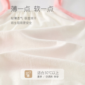 Combinaison à bretelles en coton pour bébé fille, combinaison d'été avec imprimé fraise, tissu fin pour nouveau-nés - Product Image 3