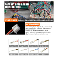 Terminales Dupont JST MOLEX, Conectores Coaxiales Solares SN-58B, Juego de Herramientas de Crimpado de Acero de 6 Mordazas, Terminales Preaislados, Plástico Métrico
