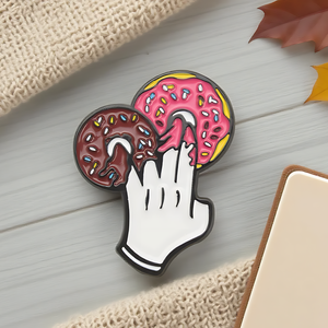 Hợp thời trang <span class=keywords><strong>Donut</strong></span> Shaped Trâm thiết kế độc đáo thời trang Pin Ins phong cách Pin sáng tạo phim hoạt hình món tráng miệng khăn Clip - Product Image 5