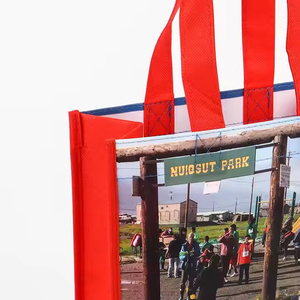 Bán buôn sinh thái bền nhiều lớp không <span class=keywords><strong>wove</strong></span> vải Vòng góc túi có thể gập lại hàng tạp hóa mua sắm túi - Product Image 3