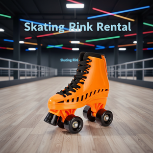 Patins à roulettes <span class=keywords><strong>quad</strong></span> pour adolescents et adultes - Patins à quatre roues à double rangée pour location sur patinoire - Product Image 1