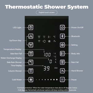 Cross-border 35*12inch Stainless Steel Hotel Use Ceiling-Mounted Concealed Digital Display LED Matrix <b>Shower</b> BXW-001 LED Display - Product Image 2