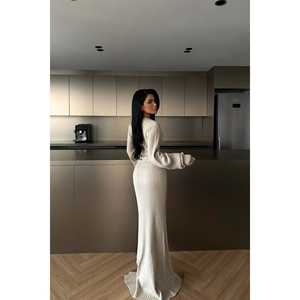 Vestido Suéter Color Crema Ophelie para Mujer, Colección Elbise - Product Image 1