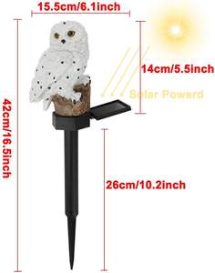 ÉCHANTILLON GRATUIT Hibou Solaire Lumières Solaire Pelouse Hibou Lumière Jardin Solaire Lumières Résine Hibou Piquet Pour Patio Chemin Cour Décor - Product Image 3