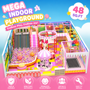 Portable Soft Play <b>Indoor</b> Playground with <b>Slide</b> for Pop up Event Kids 3-10 Years - Product Image 1