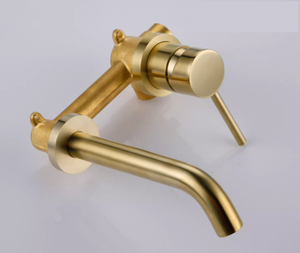 Robinet mural mural en laiton pour lavabo Robinet <span class=keywords><strong>mitigeur</strong></span> en céramique à poignée unique pour salle de bain - Product Image 5