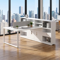 Poste de travail de bureau moderne en forme de L avec cloison de séparation pour employés, ensemble de mobilier de luxe pour ordinateur, vente en gros