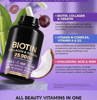 Complément capillaire à la biotine, capsules de collagène hydrolysé, capsules de collagène marin, peptides de collagène pour les cheveux, la peau et les ongles
