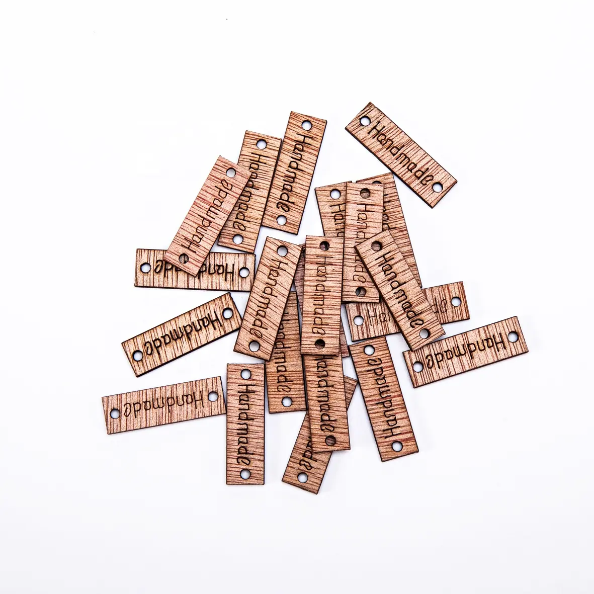 100pcs/bag 28x9mm Rustic Handmade Cutouts Wood Square Connectors Embellishments Crafts Toppers Chips Cardmaking Scrapbooking