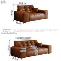 Sofá Seccional Convertible Italiano Moderno de Cuero Vacuno Genuino, Color Personalizable, para Sala de Estar u Hotel, Superventas