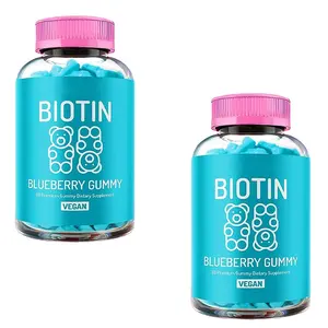 Private Label Vegan Skin Nail Supplement Vitamine Biotin Folsäure Multi vitamin Haarwuchs Gummi für Frauen Männer