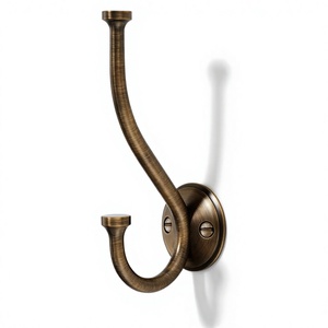 Brass Coat <b>Hook</b> Wall & <b>Door</b> Mount Hardware For Home Durable Finish Anti Rust Vintage <b>Hook</b> For Cloths Towel Holder <b>Bathroom</b> Use - Product Image 1