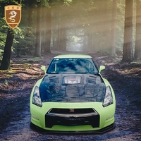 Couvercle de capot de moteur de voiture en fibre de carbone transparent pour Nissan GTR R35