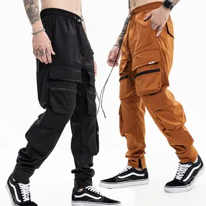 Huilin fabrika Oem erkek kargo pantolon spor salonları spor spor pantolon erkekler rahat Jogger pantolon yüksek sokak Joggers Sweatpants