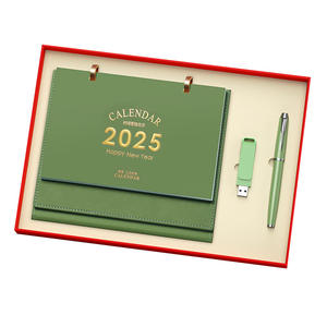 2025 <b>Desk</b> <b>Calendar</b> Set With Pen And Usb For Business Gifts Spring Festival New Year Promotion - Product Image 1